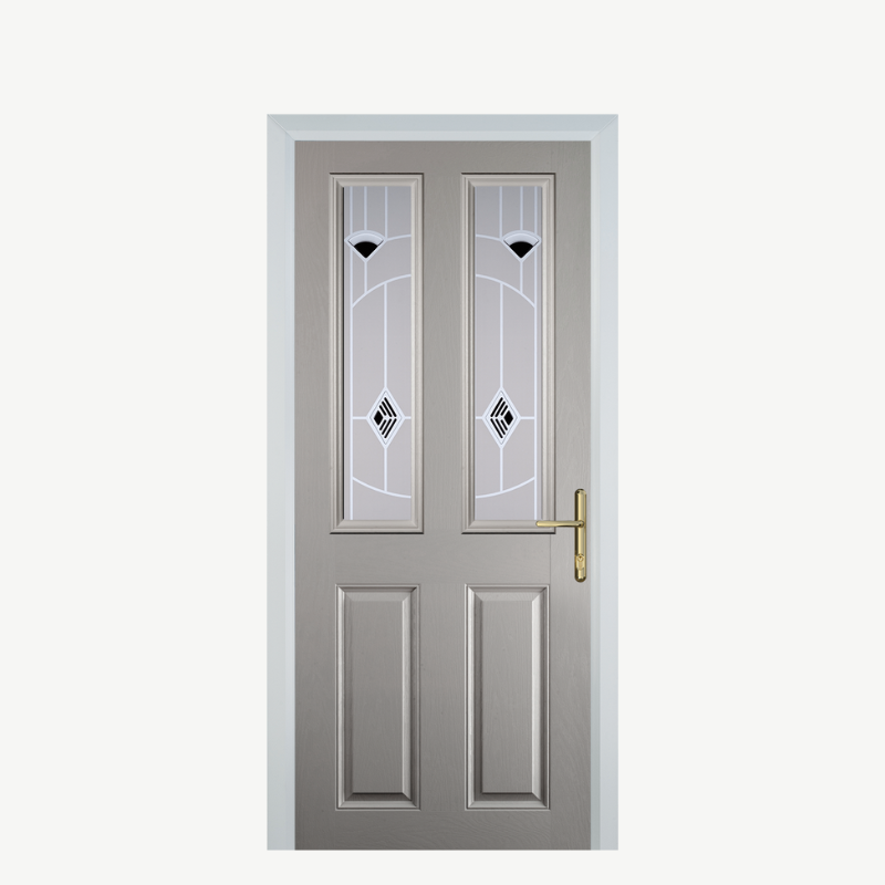 Door C 2 Panel 2 Square Agate Grey Murano Black image 0