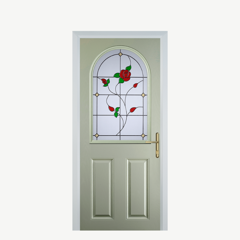 Door E 2 Panel 1 Arch Pebble Grey English Rose image 0