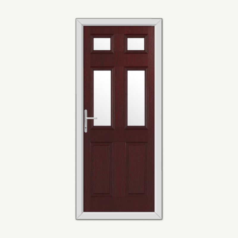 Middleton Glazed 4 Burgundy Composite Door image 0