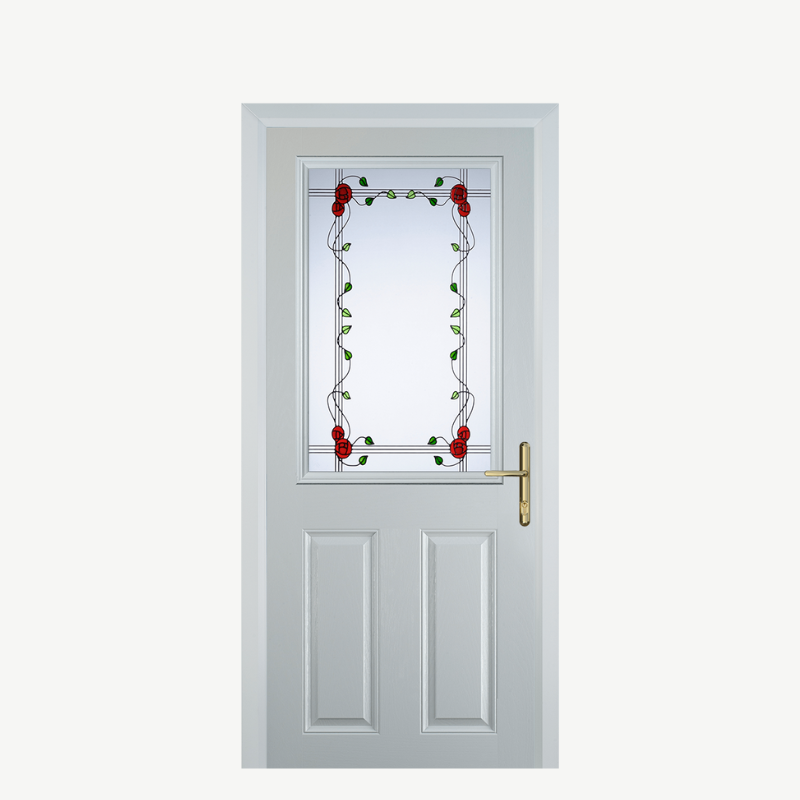 Door F 2 Panel 1 Square White Mackintosh Rose image 0