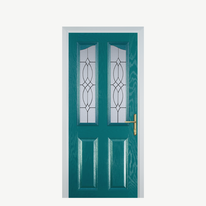 Door B 2 Panel 2 Angle Turquoise Blue Flair image 0
