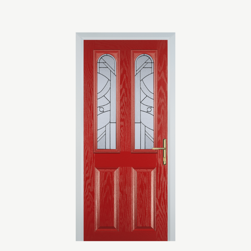 Door A 2 Panel 2 Arch Red Zinc Art Abstract image 0