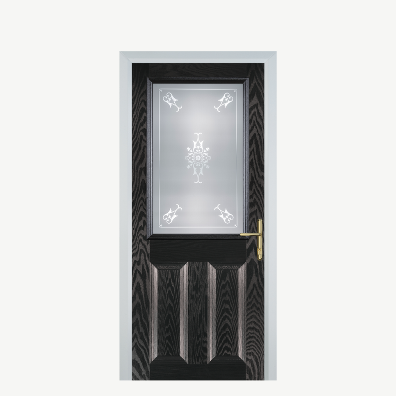 Door F 2 Panel 1 Square Black Brown Straxton image 0