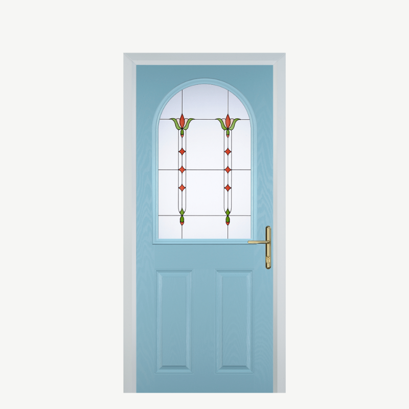 Door E 2 Panel 1 Arch Duck Egg Blue Fleur image 0