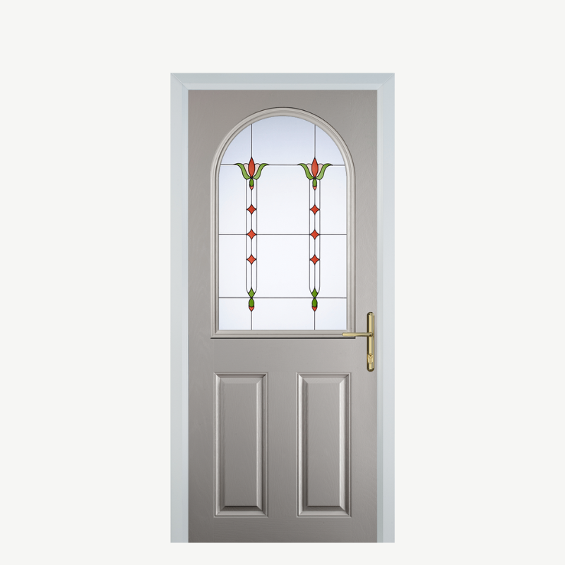 Door E 2 Panel 1 Arch Agate Grey Fleur image 0