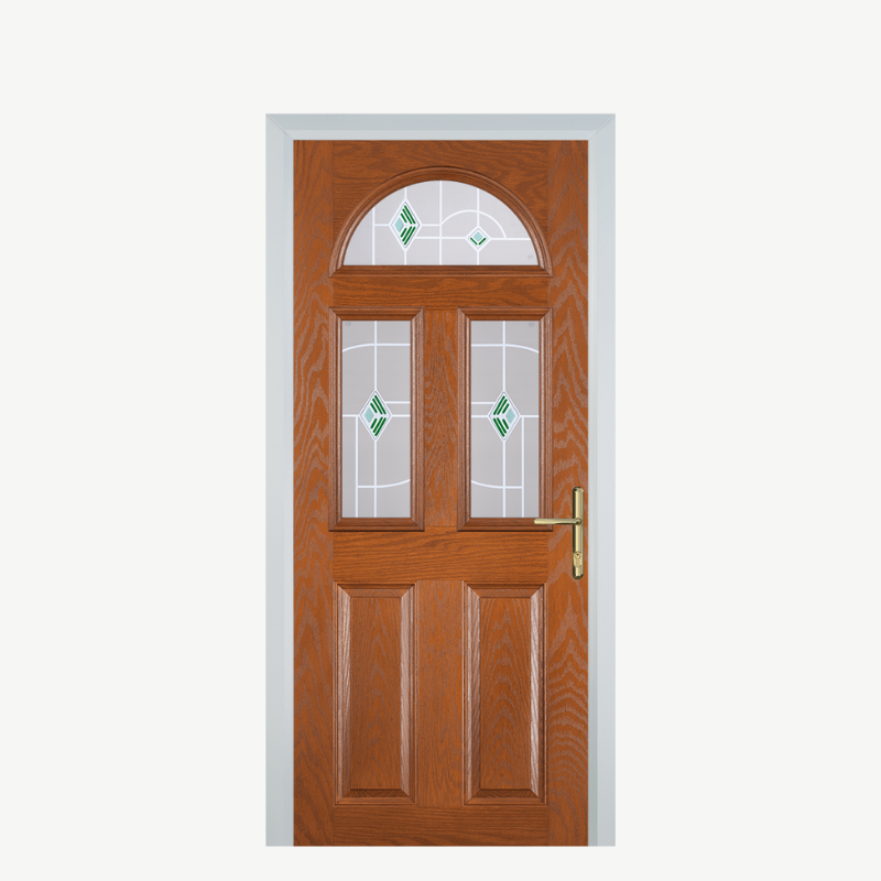 Door G 2 Panel 1 Arch Oak Murano Green image 0