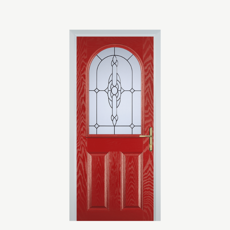 Door E 2 Panel 1 Arch Red Crystal Bohemia Frost image 0