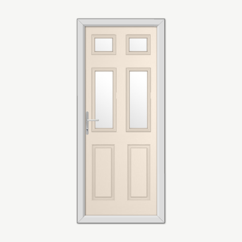 Middleton Glazed 4 Cream Composite Door image 0