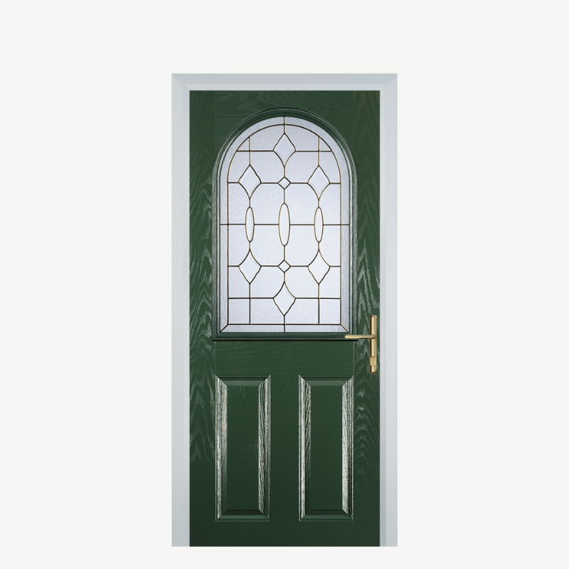 Door E 2 Panel 1 Arch Green Brass Art Clarity image 0