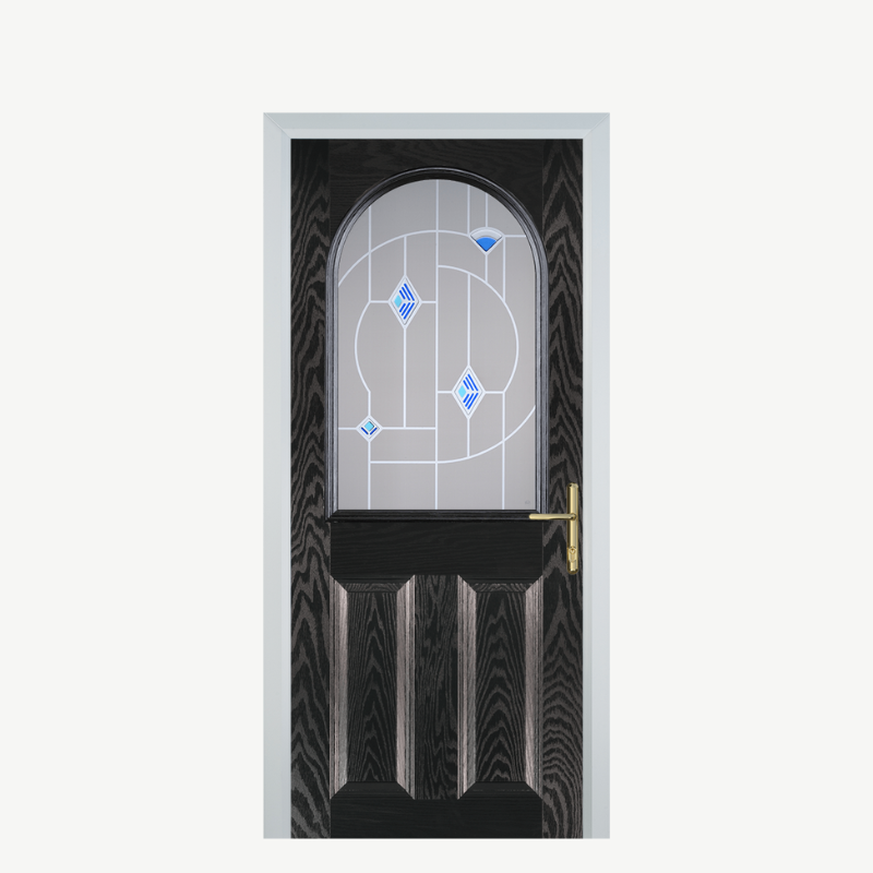 Door E 2 Panel 1 Arch Black Brown Murano Blue image 0