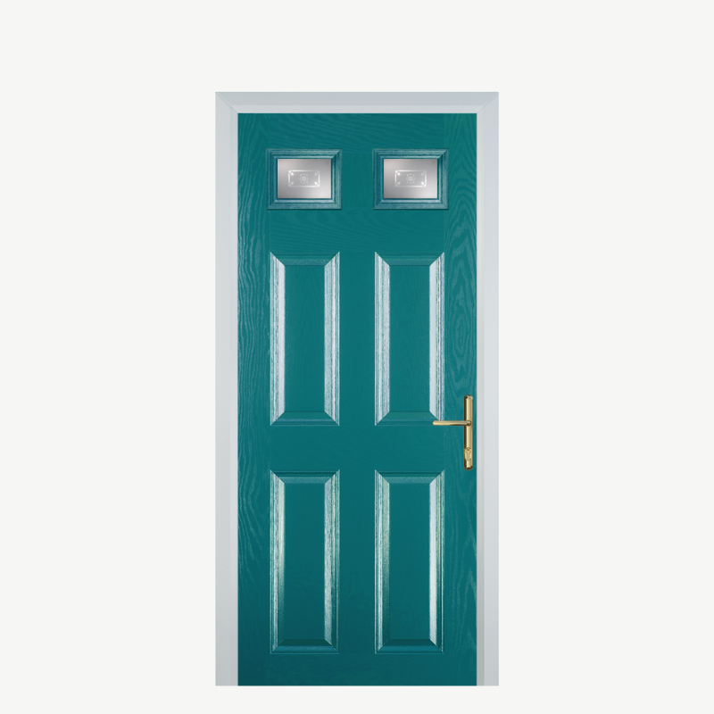 DoorI 4 Panel 2 Square Turquoise Blue Straxton image 0