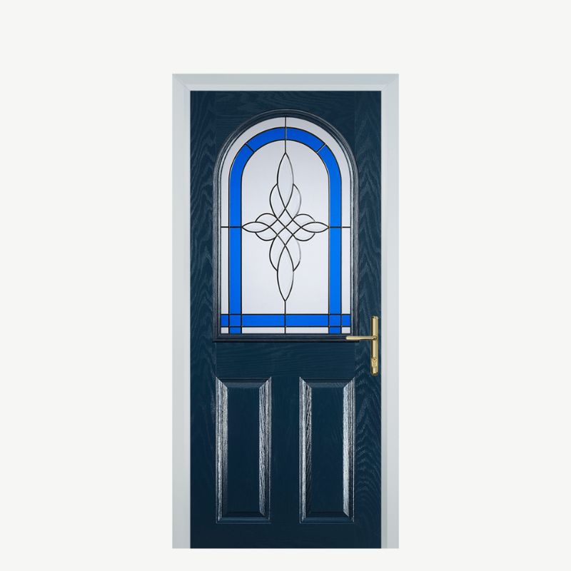Door E 2 Panel 1 Arch Blue Crystal Harmony Blue image 0