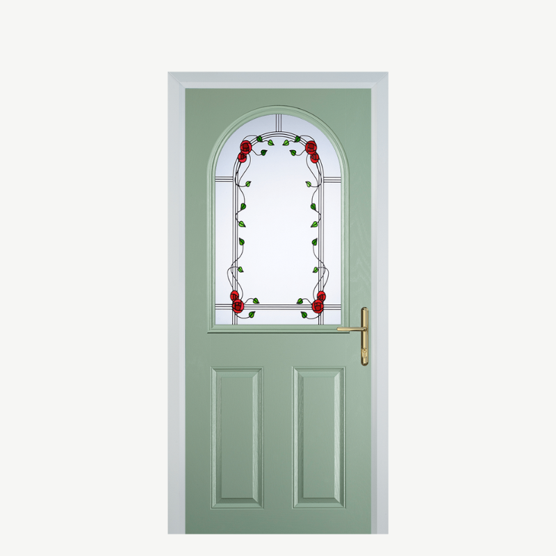 Door E 2 Panel 1 Arch Chartwell Green Mackintosh Rose image 0