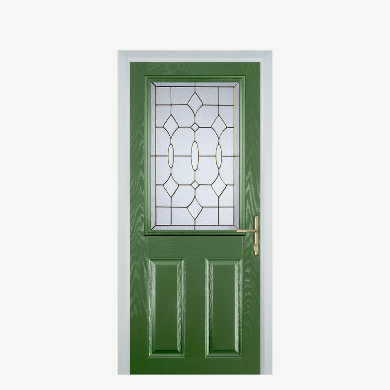 Door F 2 Panel 1 Square Fern Green Brass Art Clarity image 0