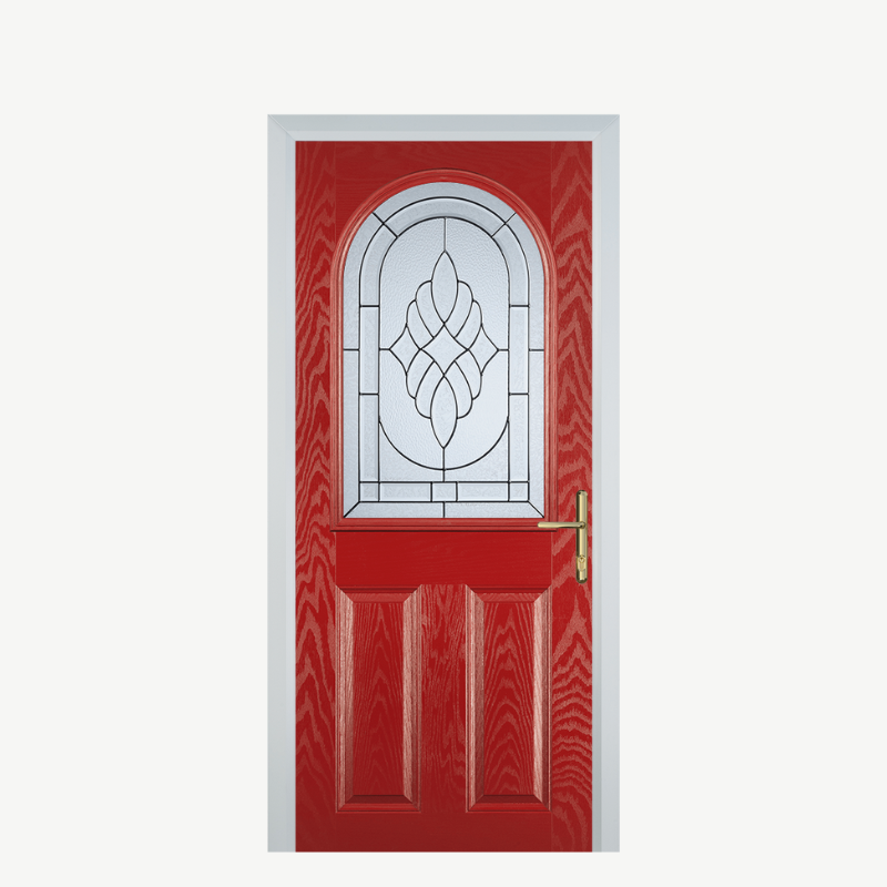 Door E 2 Panel 1 Arch Red Zinc Art Elegance image 0