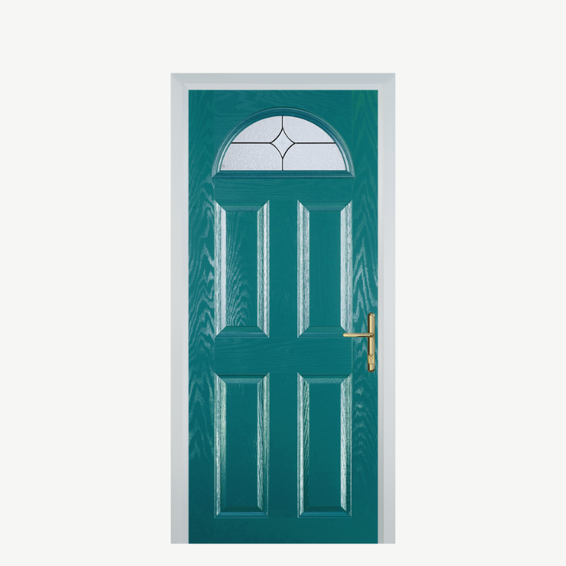 Door D 4 Panel 1 Arch Turquoise Blue Flair image 0