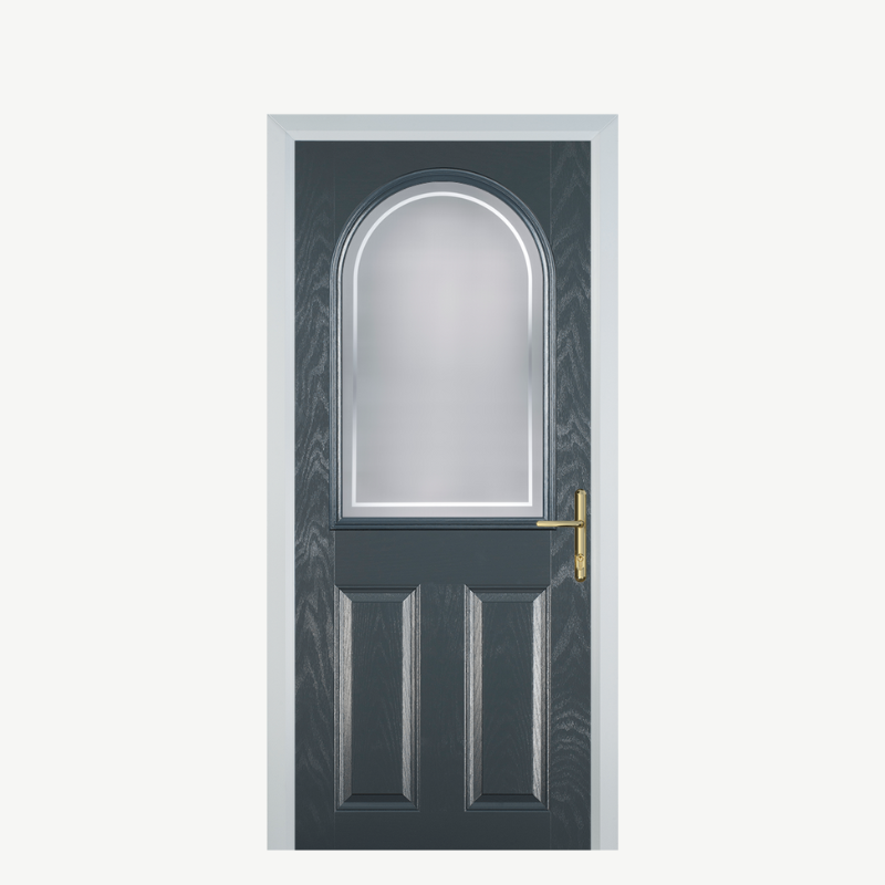 Door E 2 Panel 1 Arch Grey Enfield image 0