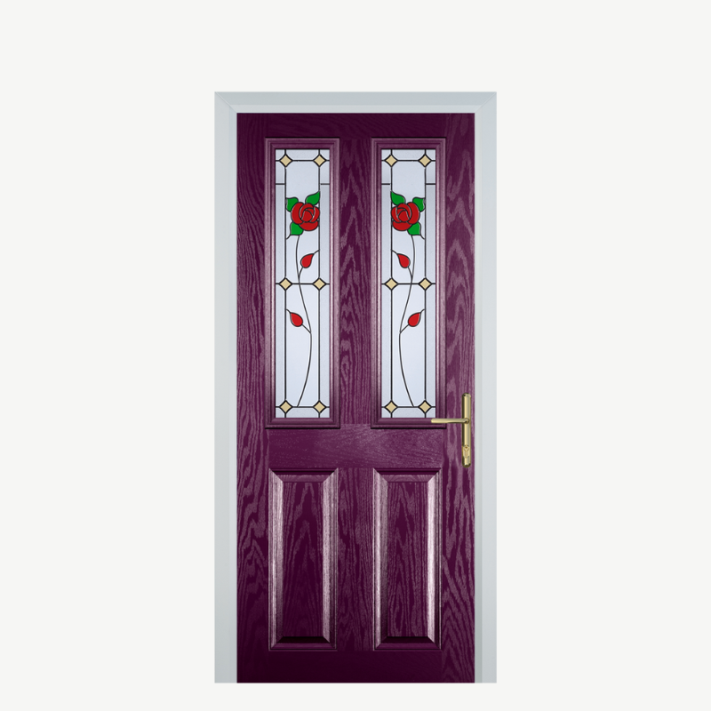 Door C 2 Panel 2 Square Purple Violet English Rose image 0