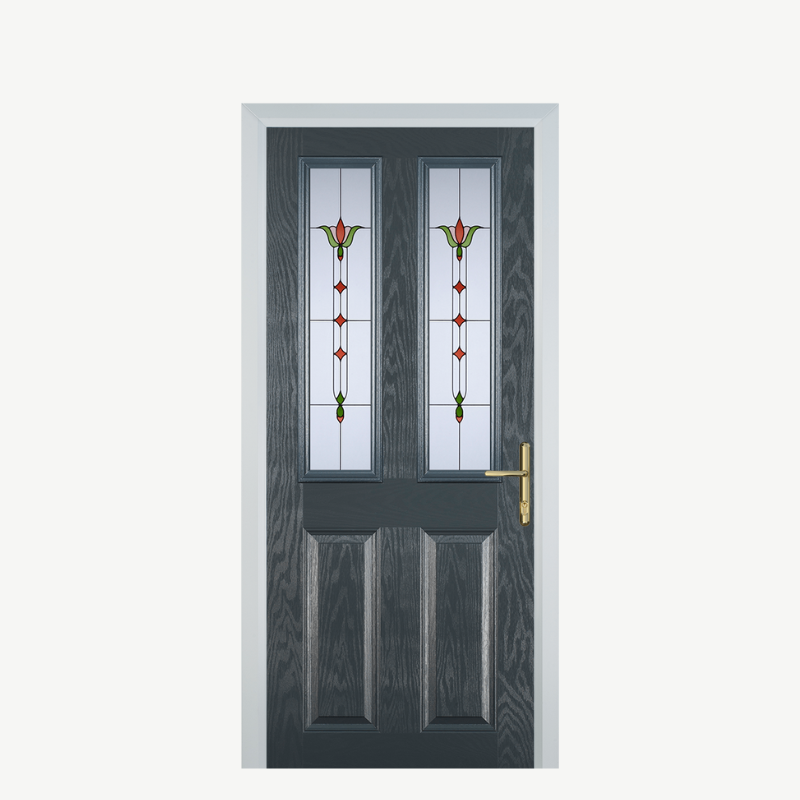 Door C 2 Panel 2 Square Grey Fleur image 0