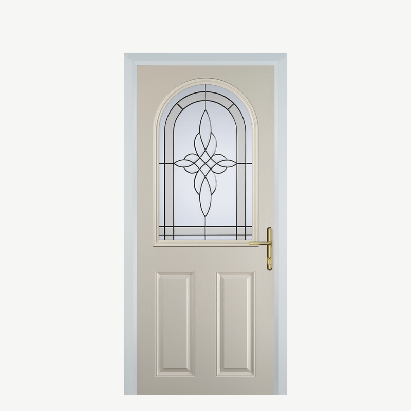 Door E 2 Panel 1 Arch Cream Crystal Harmony Frost image 0