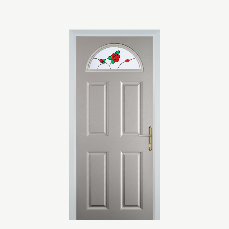 Door D 4 Panel 1 Arch Agate Grey English Rose image 0