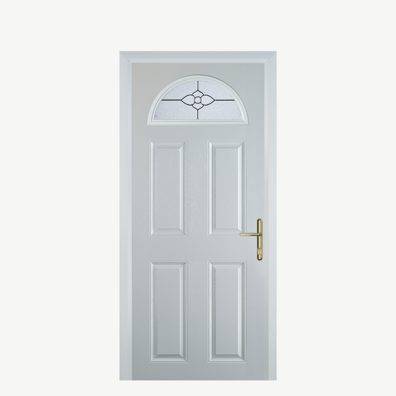 Door D 4 Panel 1 Arch White Finesse image 0