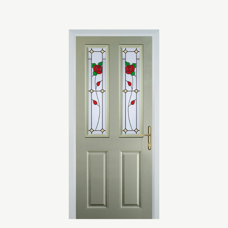 Door C 2 Panel 2 Square Pebble Grey English Rose image 0