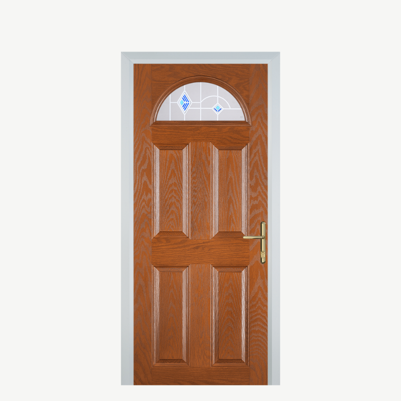 Door D 4 Panel 1 Arch Oak Murano Blue image 0