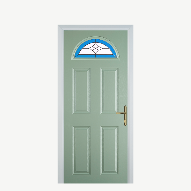 Door D 4 Panel 1 Arch Chartwell Green Crystal Harmony Blue image 0