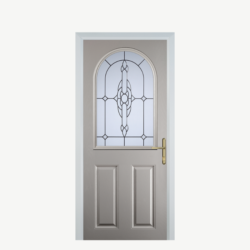 Door E 2 Panel 1 Arch Agate Grey Crystal Bohemia Frost image 0