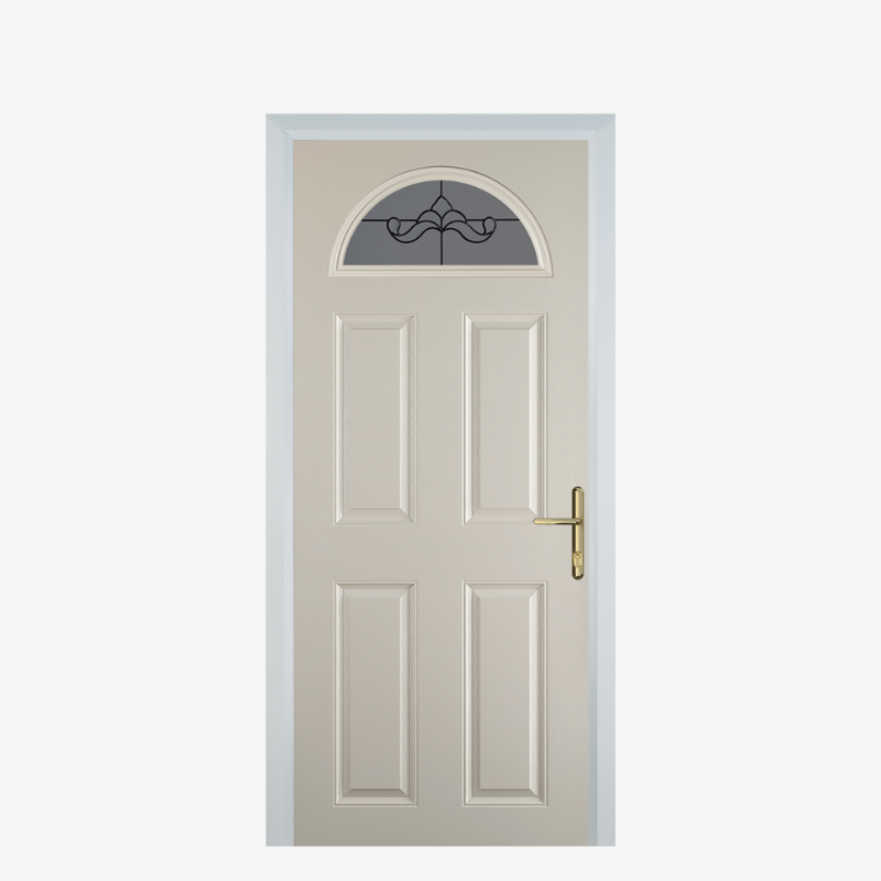 Door D 4 Panel 1 Arch Cream Crystal Bohemia Frost image 0