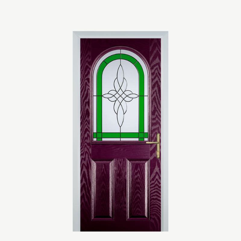 Door E 2 Panel 1 Arch Purple Violet Crystal Harmony Green image 0