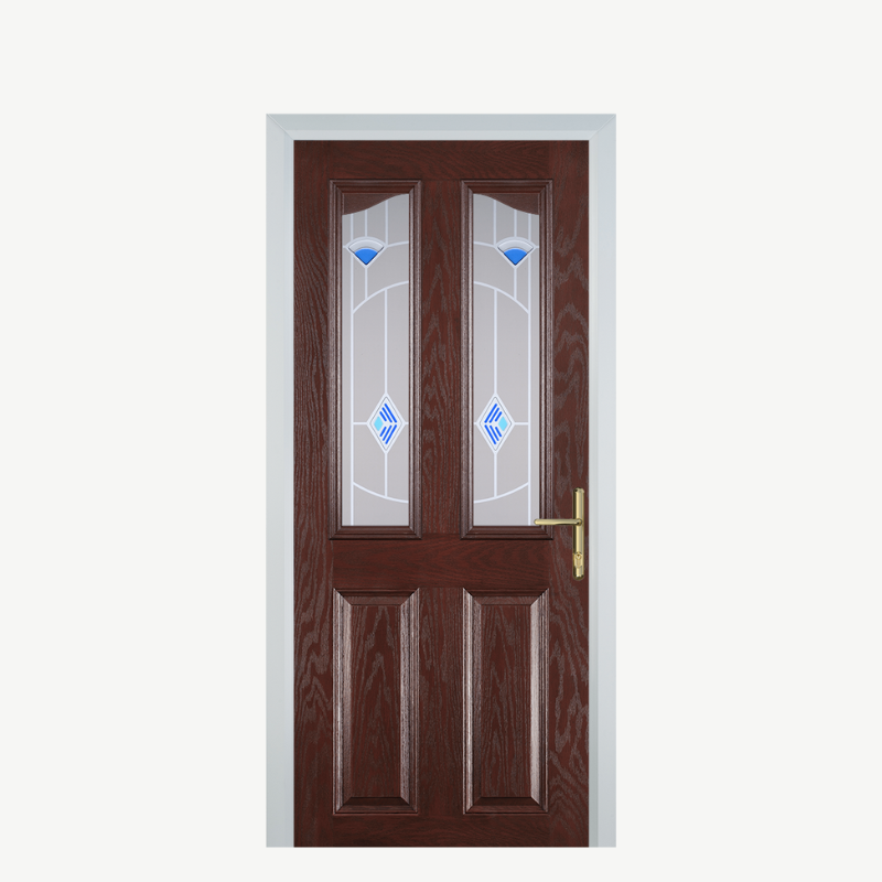 Door B 2 Panel 2 Angle Dark Wood Murano Blue image 0
