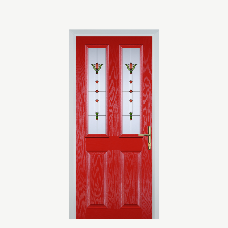 Door C 2 Panel 2 Square Poppy Red (High Gloss) Fleur image 0
