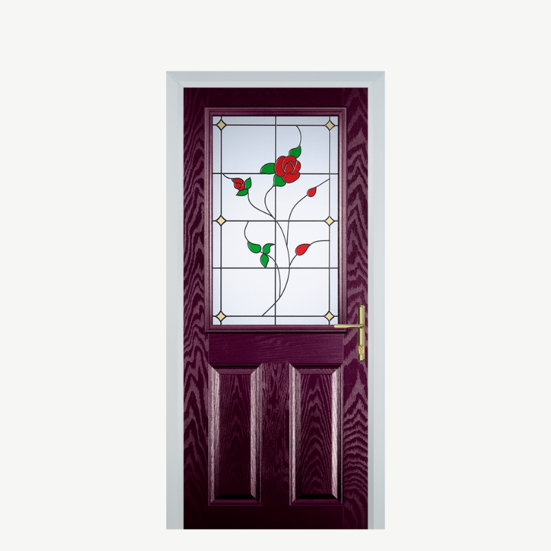 Door F 2 Panel 1 Square Purple Violet English Rose image 0