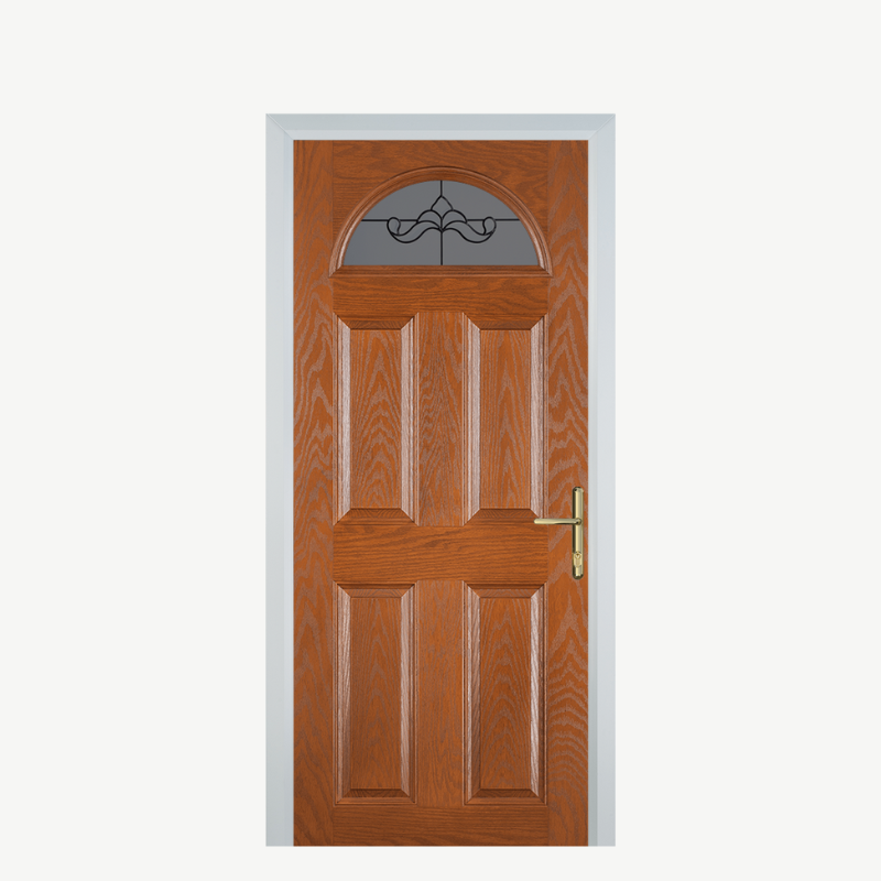 Door D 4 Panel 1 Arch Oak Crystal Bohemia Frost image 0