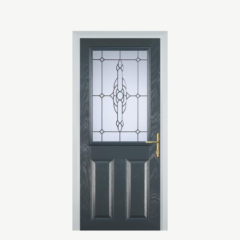 Door F 2 Panel 1 Square Grey Crystal Bohemia Frost image 0
