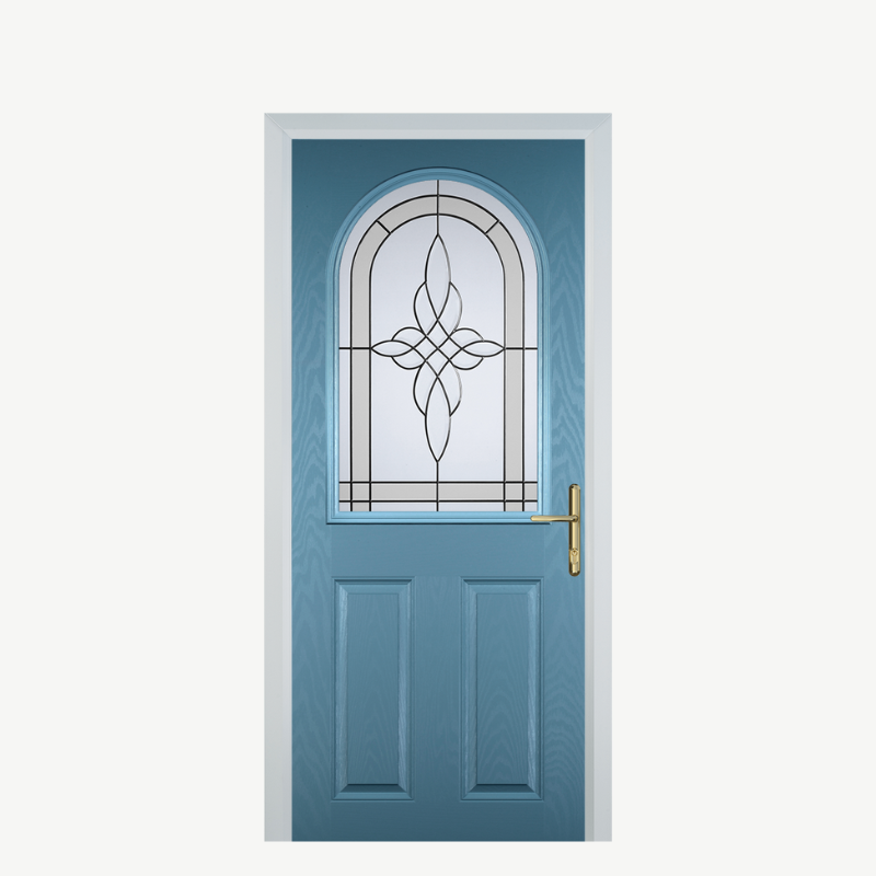 Door E 2 Panel 1 Arch Pastel Blue Crystal Harmony Frost image 0