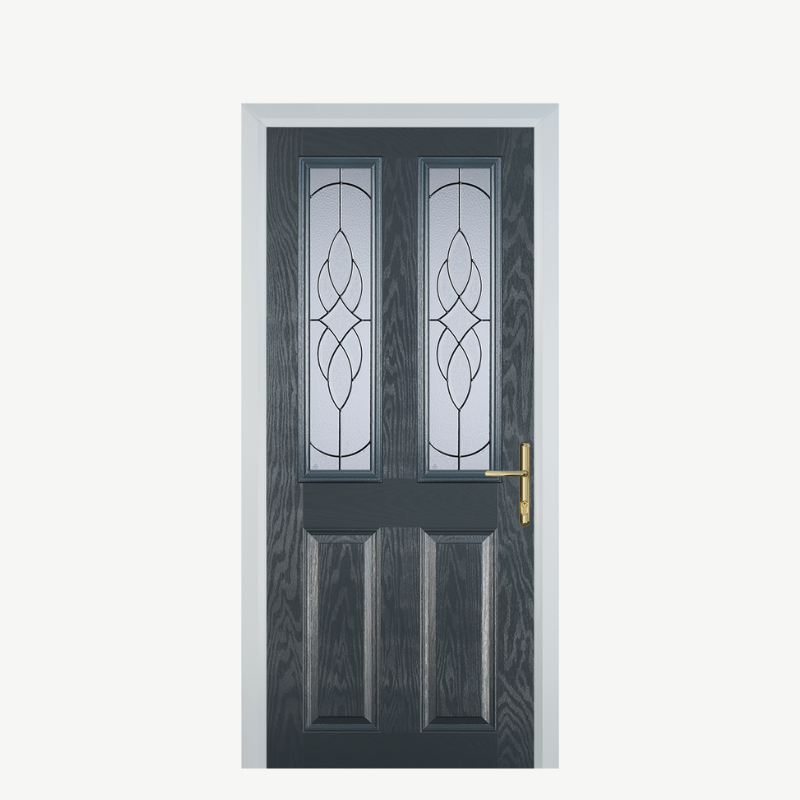 Door C 2 Panel 2 Square Grey Zinc Art Elegance image 0