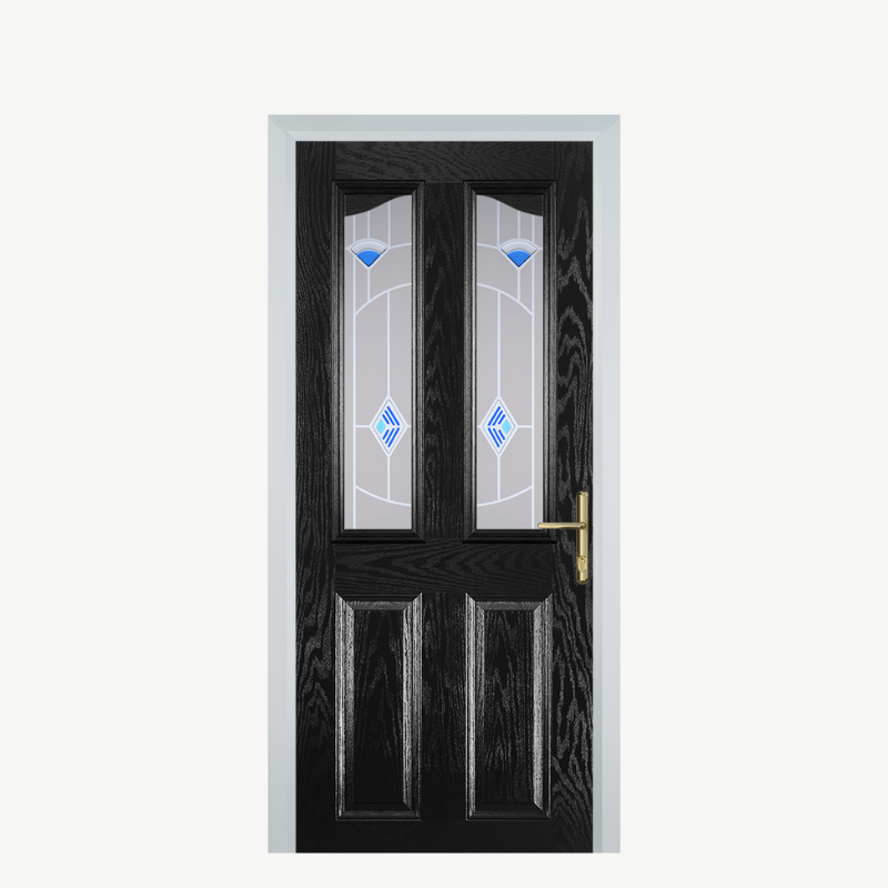 Door B 2 Panel 2 Angle Black Murano Blue image 0