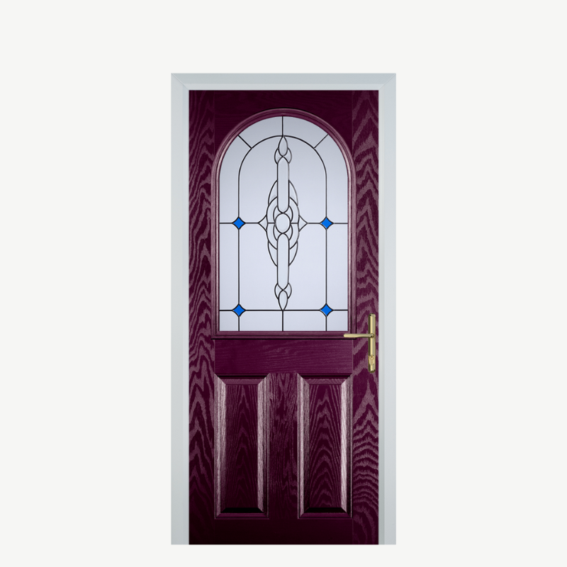 Door E 2 Panel 1 Arch Purple Violet Crystal Bohemia Blue image 0