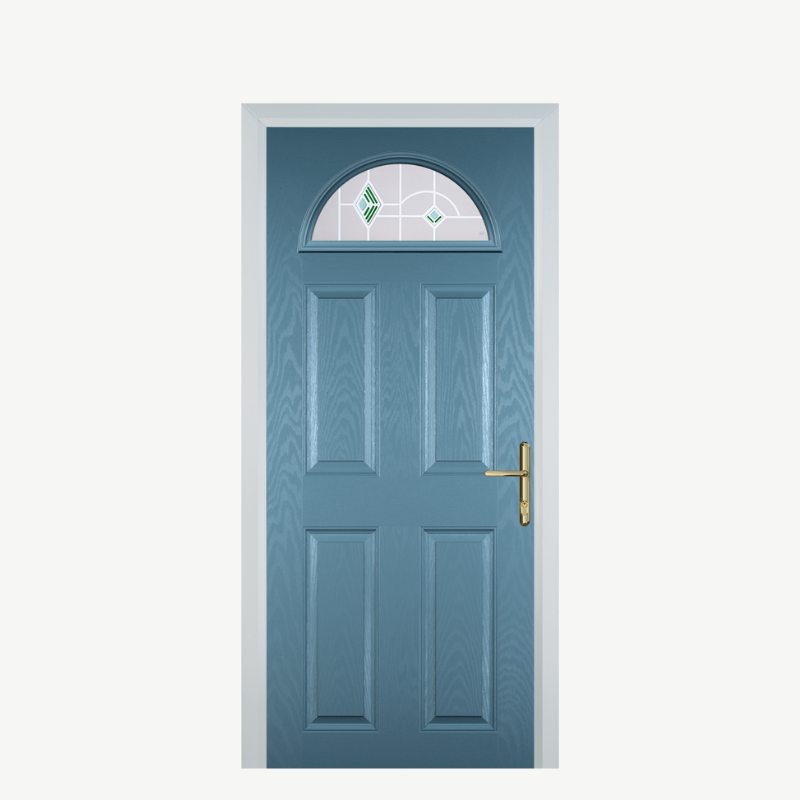 Door D 4 Panel 1 Arch Pastel Blue Murano Green image 0