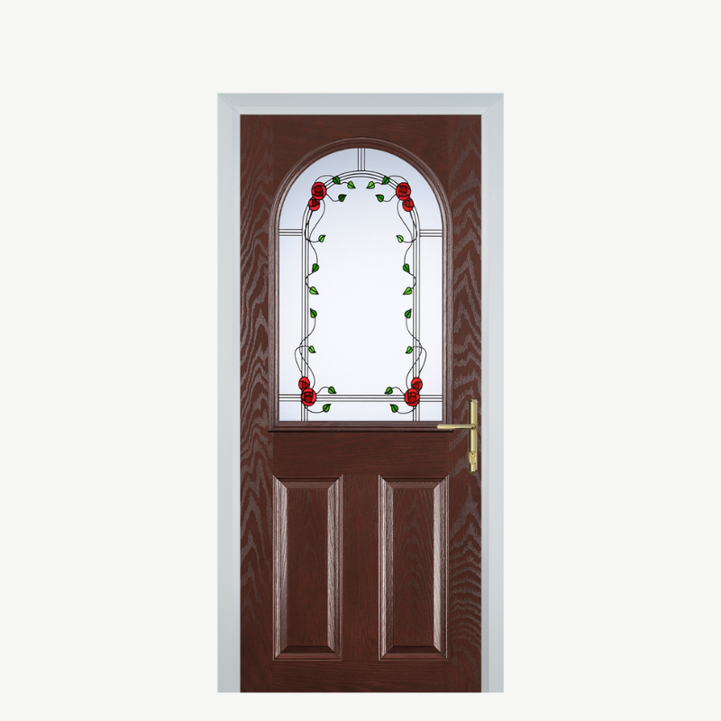 Door E 2 Panel 1 Arch Dark Wood Mackintosh Rose image 0