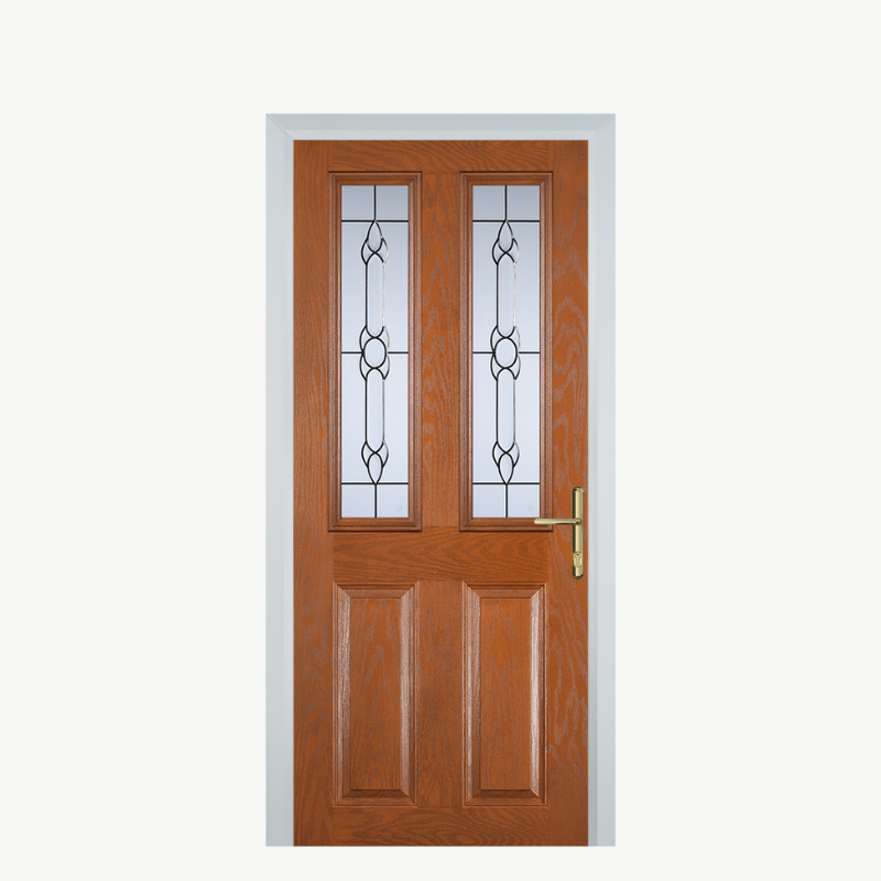 Door C 2 Panel 2 Square Oak Crystal Bohemia image 0