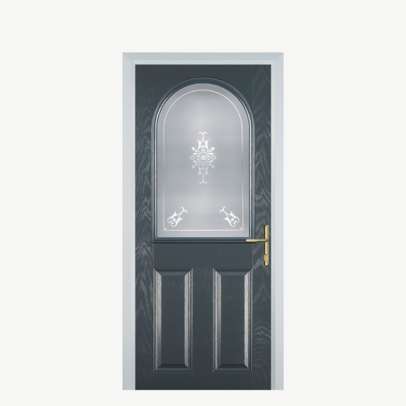 Door E 2 Panel 1 Arch Grey Straxton image 0