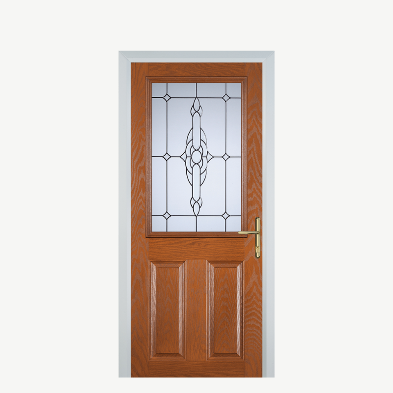 Door F 2 Panel 1 Square Oak Crystal Bohemia Frost image 0