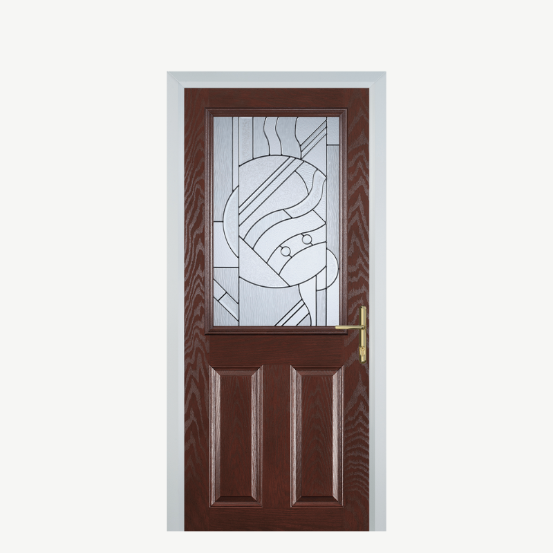 Door F 2 Panel 1 Square Dark Wood Zinc Art Abstract image 0