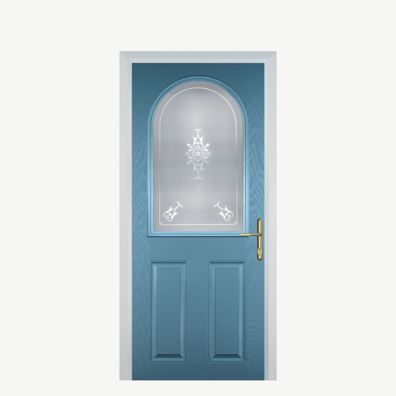 Door E 2 Panel 1 Arch Pastel Blue Straxton image 0
