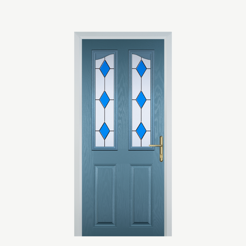 Door B 2 Panel 2 Angle Pastel Blue 3 Drop Diamond Blue image 0