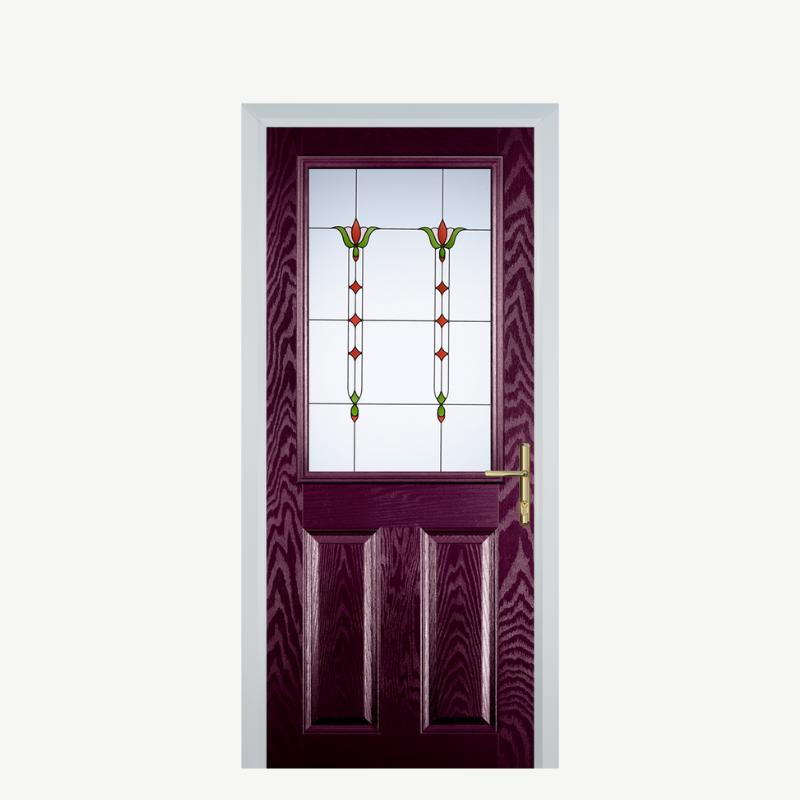 Door F 2 Panel 1 Square Purple Violet Fleur image 0